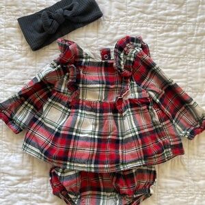 Baby Girls Cat & Jack Christmas Outfit Set 6-9 mo